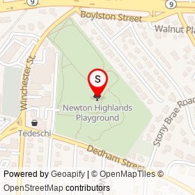 Newton Highlands Playground on , Newton Massachusetts - location map
