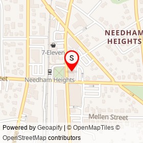 Town House of Pizza on Highland Avenue, Needham Massachusetts - location map