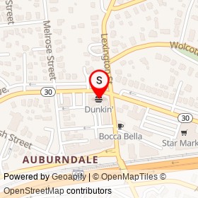 Dunkin' on Commonwealth Avenue, Newton Massachusetts - location map