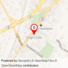 Singh's Cafe on Washington Street, Wellesley Massachusetts - location map