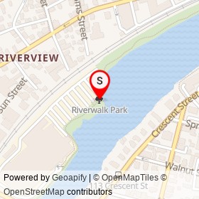 Riverwalk Park on , Waltham Massachusetts - location map