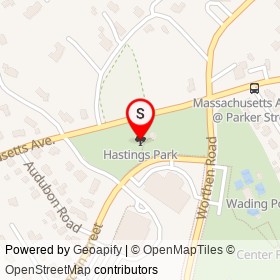 Hastings Park on , Lexington Massachusetts - location map