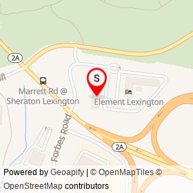 Aloft Lexington on Marrett Road, Lexington Massachusetts - location map