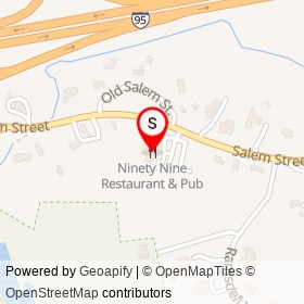 Ninety Nine Restaurant on Salem Street, Lynnfield Massachusetts - location map
