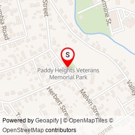 Paddy Heights Veterans Memorial on Melvin Street, Wakefield Massachusetts - location map