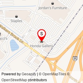 Honda Gallery on Walkers Brook Drive, Reading Massachusetts - location map
