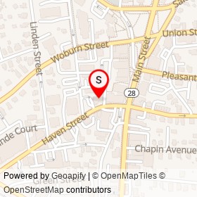 Reading Cooperative Bank on Haven Street, Reading Massachusetts - location map