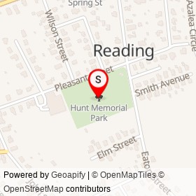 Hunt Memorial Park on , Reading Massachusetts - location map