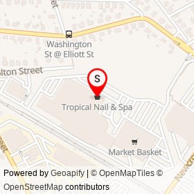 Tropical Nail & Spa on General Way, Reading Massachusetts - location map
