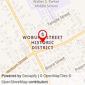 Woburn Street Historic District on Woburn Street, Reading Massachusetts - location map