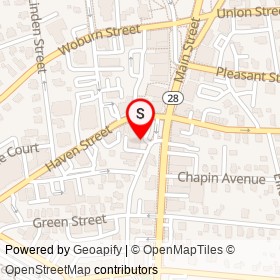 Christopher's Restaurant on Main Street, Reading Massachusetts - location map