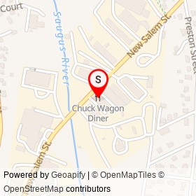 Chuck Wagon Diner on New Salem Street, Wakefield Massachusetts - location map