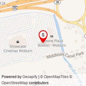 Scoreboard Sports Bar and Grill on Middlesex Canal Park, Woburn Massachusetts - location map
