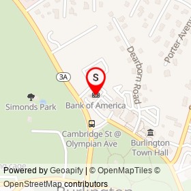 Bank of America on Center Street, Burlington Massachusetts - location map