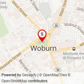 Woburn Common on , Woburn Massachusetts - location map