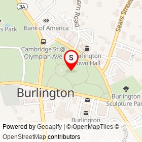 Burlington Town Common on , Burlington Massachusetts - location map