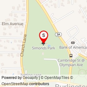 Simonds Park on , Burlington Massachusetts - location map