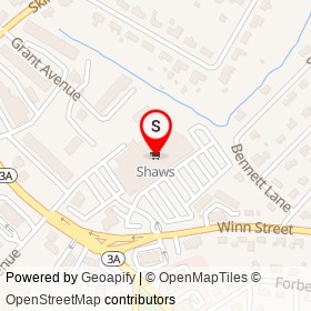 Shaws on Winn Street, Burlington Massachusetts - location map