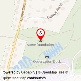 stone foundation on Wet Trail, Lexington Massachusetts - location map