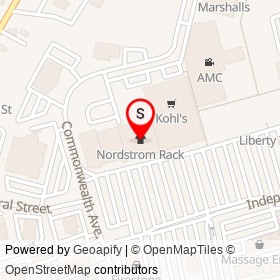 Nordstrom Rack on Commonwealth Avenue, Danvers Massachusetts - location map