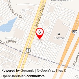 Costco Gasoline on Newbury Street, Danvers Massachusetts - location map