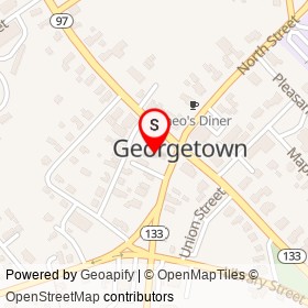 Mobile Gas Station on Central Street, Georgetown Massachusetts - location map