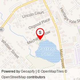 Pattens Pond Area on Mechanics Row, Amesbury Massachusetts - location map
