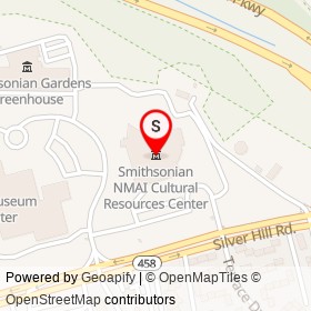 Smithsonian NMAI Cultural Resources Center on Silver Hill Road, Suitland Maryland - location map