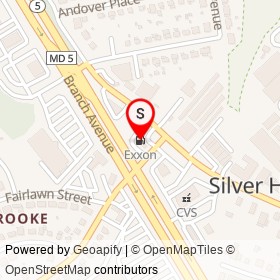 Exxon on Colebrooke Drive, Silver Hill Maryland - location map