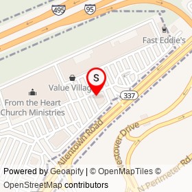 Andrews Manor Shopping Center on Allentown Road, Morningside Maryland - location map