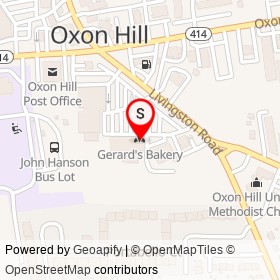 Gerard's Bakery on Livingston Road, Oxon Hill Maryland - location map