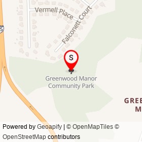 Greenwood Manor Community Park on ,  Maryland - location map