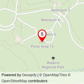 Picnic Area 13 on Upland Trail, Kettering Maryland - location map