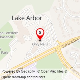 Only Nails on Lake Arbor Way, Bowie Maryland - location map