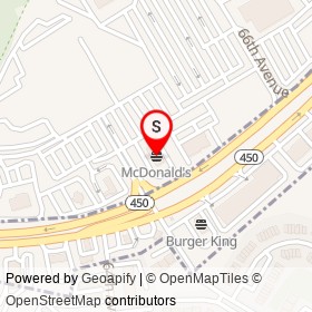 McDonald's on 65th Avenue, Landover Hills Maryland - location map