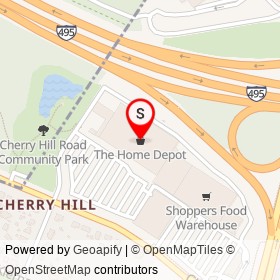The Home Depot on Cherry Hill Road, College Park Maryland - location map