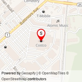 Costco on Baltimore Avenue, Beltsville Maryland - location map