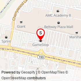 GameStop on Greenbelt Road, Greenbelt Maryland - location map