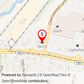 Sprint on Cherrywood Lane, Greenbelt Maryland - location map