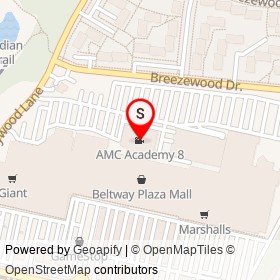 AMC Academy 8 on Breezewood Drive, Greenbelt Maryland - location map