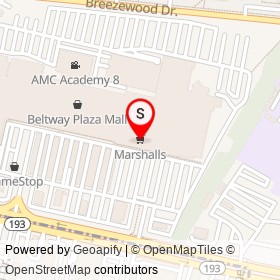 Marshalls on Greenbelt Road, Greenbelt Maryland - location map