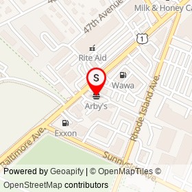 Arby's on Baltimore Avenue, Beltsville Maryland - location map