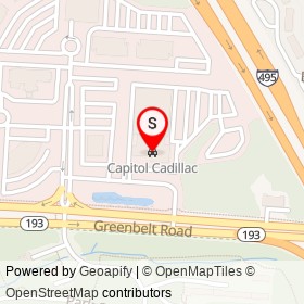 Capitol Cadillac on Capitol Drive, Greenbelt Maryland - location map