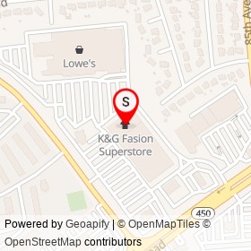 K&G Fasion Superstore on Riverdale Road, New Carrollton Maryland - location map