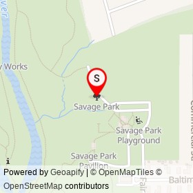 Savage Park on , Savage Maryland - location map