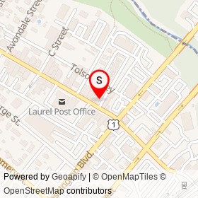 The Crystal Fox on Main Street, Laurel Maryland - location map