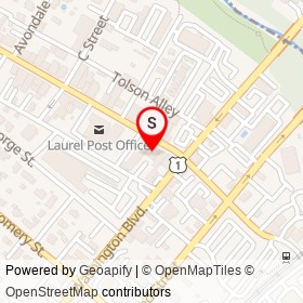 Wings & Things Pizza on Main Street, Laurel Maryland - location map