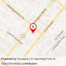 Denny's on Montgomery Street, Laurel Maryland - location map