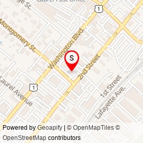 Jiffy Lube on Little Montgomery Avenue, Laurel Maryland - location map