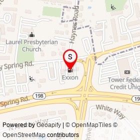 Exxon on Old Sandy Spring Road, Laurel Maryland - location map